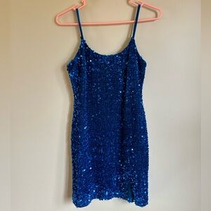 Blue sequin dress - perfect for a night out! #sequindress
Worn once!